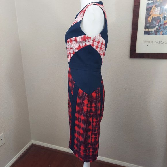 BCBG MAXAZRIA Averie Sleeveless Dress Blue Red NWOT SZ 4 - Picture 5 of 15